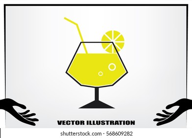 Cocktail icon vector illustration eps10. Isolated badge for website or app - stock infographics.