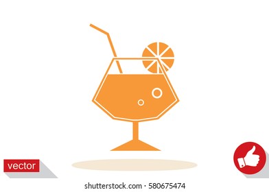 Cocktail icon vector illustration eps10. Isolated badge for website or app - stock infographics