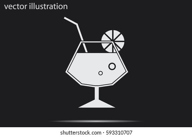 Cocktail icon vector illustration eps10. Isolated badge for website or app - stock infographics.