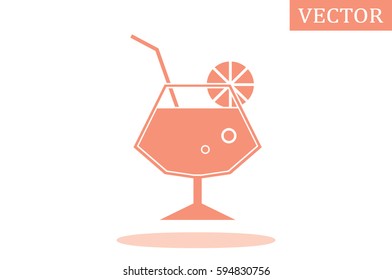 Cocktail icon vector illustration eps10. Isolated badge for website or app - stock infographics.