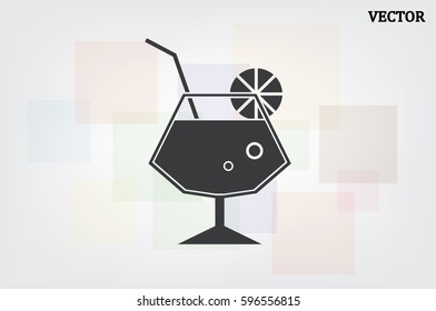 Cocktail icon vector illustration eps10. Isolated badge for website or app - stock infographics