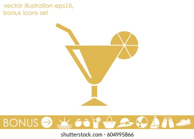 cocktail icon vector illustration eps10.