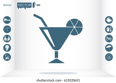 cocktail icon vector illustration eps10.