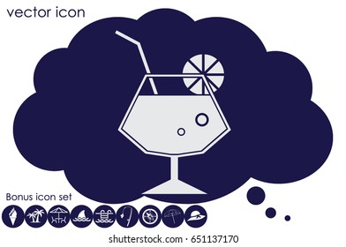 Cocktail icon vector illustration eps10. Isolated badge for website or app - stock infographics