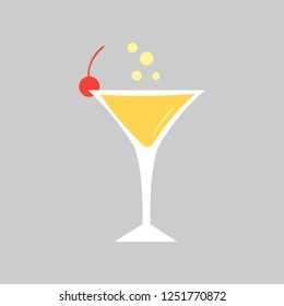 cocktail icon vector illustration isolated on grey background