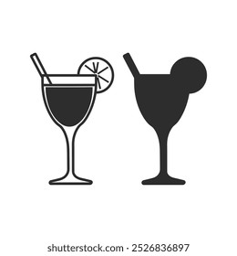 Cocktail icon vector illustration isolated on white background.