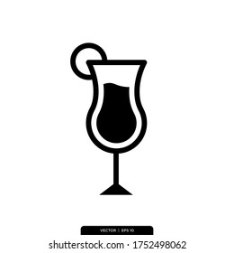 Vorlage für das Cocktail-Symbol für Vektorgrafik-Logo 