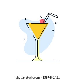 Cocktail icon vector illustration. modern flat design 