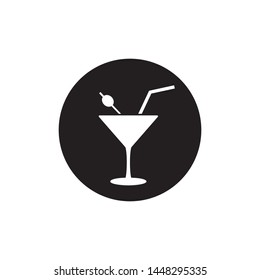 Cocktail icon. Vector illustration on white