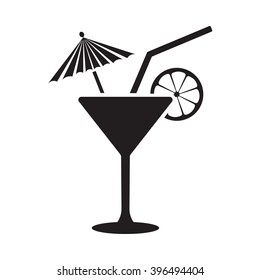 Cocktail icon Vector Illustration on the white background.