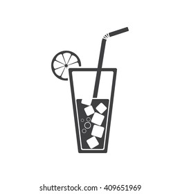 Cocktail icon Vector Illustration on the white background.