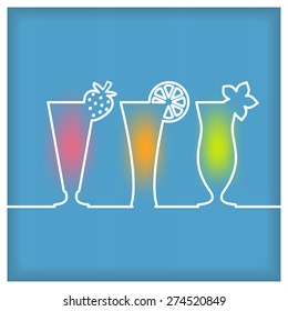 Cocktail Icon. Vector illustration for web design, signs, logotypes and icons