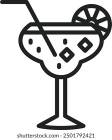 Cocktail icon vector image. Suitable for mobile application web application and print media.