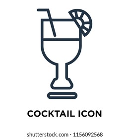 Cocktail icon vector isolated on white background, Cocktail transparent sign , thin symbols or lined elements in outline style