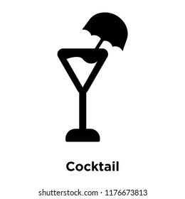 Cocktail icon vector isolated on white background, logo concept of Cocktail sign on transparent background, filled black symbol