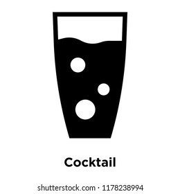 Cocktail icon vector isolated on white background, logo concept of Cocktail sign on transparent background, filled black symbol