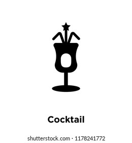 Cocktail icon vector isolated on white background, logo concept of Cocktail sign on transparent background, filled black symbol