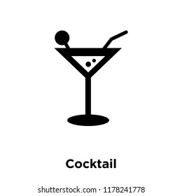 Cocktail icon vector isolated on white background, logo concept of Cocktail sign on transparent background, filled black symbol