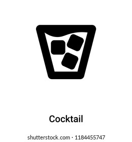 Cocktail icon vector isolated on white background, logo concept of Cocktail sign on transparent background, filled black symbol