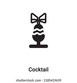 Cocktail icon vector isolated on white background, logo concept of Cocktail sign on transparent background, filled black symbol