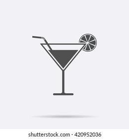 Cocktail icon vector isolated on background. Modern flat pictogram, drink trendy simple  symbol for web site. Logo illustration.