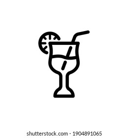 cocktail icon vector line art design editable stroke