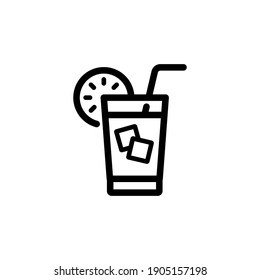 cocktail icon vector line art design editable stroke