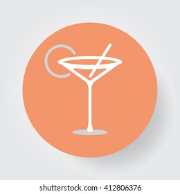 cocktail icon vector, line illustration, outline pictogram isolated on gray