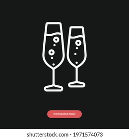 cocktail icon vector. Linear style sign for mobile concept and web design. cocktail symbol illustration. Pixel vector graphics - Vector.