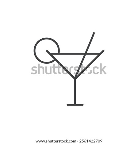 Cocktail icon Vector logo set flat