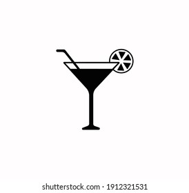 Cocktail icon vector on a white background