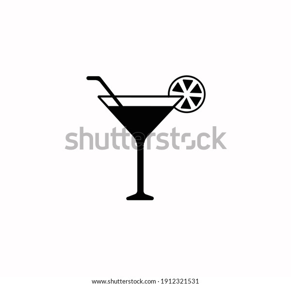 Cocktail icon vector on\
a white background
