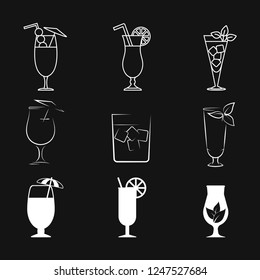 Cocktail icon vector, pictogram isolated on background. Symbol, logo illustration.