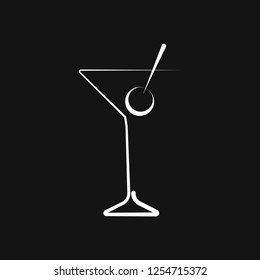 Cocktail icon vector, pictogram isolated on background. Symbol, logo illustration.