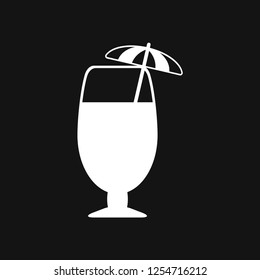 Cocktail icon vector, pictogram isolated on background. Symbol, logo illustration.