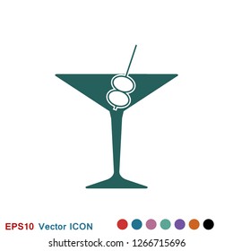 Cocktail icon vector, pictogram isolated on background. Symbol, logo illustration.