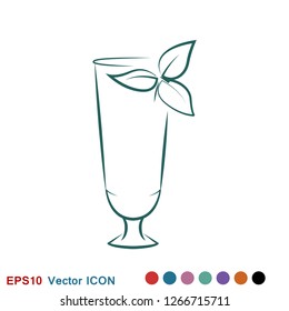 Cocktail icon vector, pictogram isolated on background. Symbol, logo illustration.