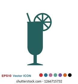 Cocktail icon vector, pictogram isolated on background. Symbol, logo illustration.