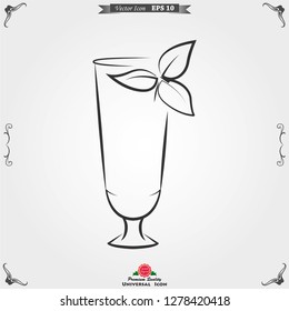 Cocktail icon vector, pictogram isolated on background. Symbol, logo illustration.
