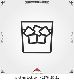 Cocktail icon vector, pictogram isolated on background. Symbol, logo illustration.