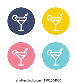 Cocktail icon vector sign isolated on white background.