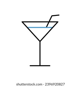 Cocktail icon vector stock illustration