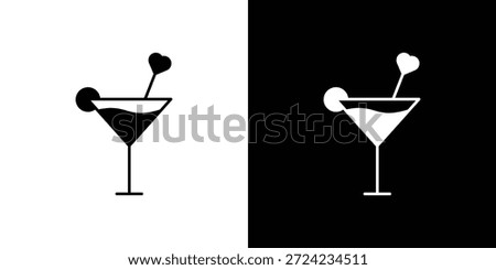 Cocktail icon. Vector Template. Concept Icon flat design.
