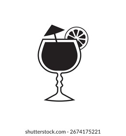 Cocktail icon vector for web, computer and mobile app.