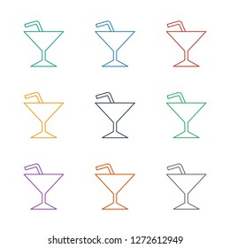 Cocktail icon white background. Editable line Cocktail icon from casino. Trendy Cocktail icon for web and mobile.