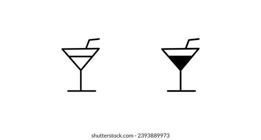 Cocktail icon with white background vector stock illustration