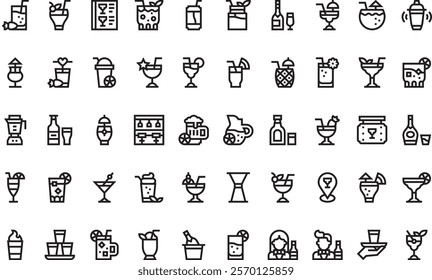 Cocktail icons  High-Quality Vector Icons Collection with Editable Stroke. Ideal for Professional and Creative Projects.