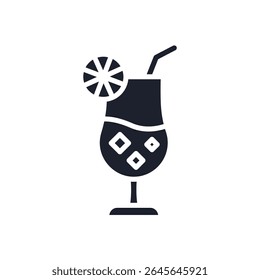 cocktail  icons isolated on White Background. Flat style design
