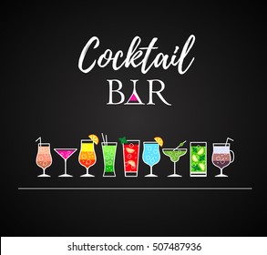 Cocktail icons. Cocktail menu