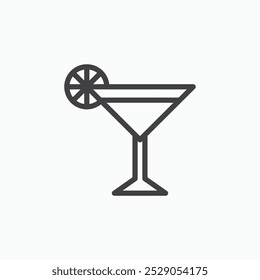 Cocktail icons set. filled and line illustration